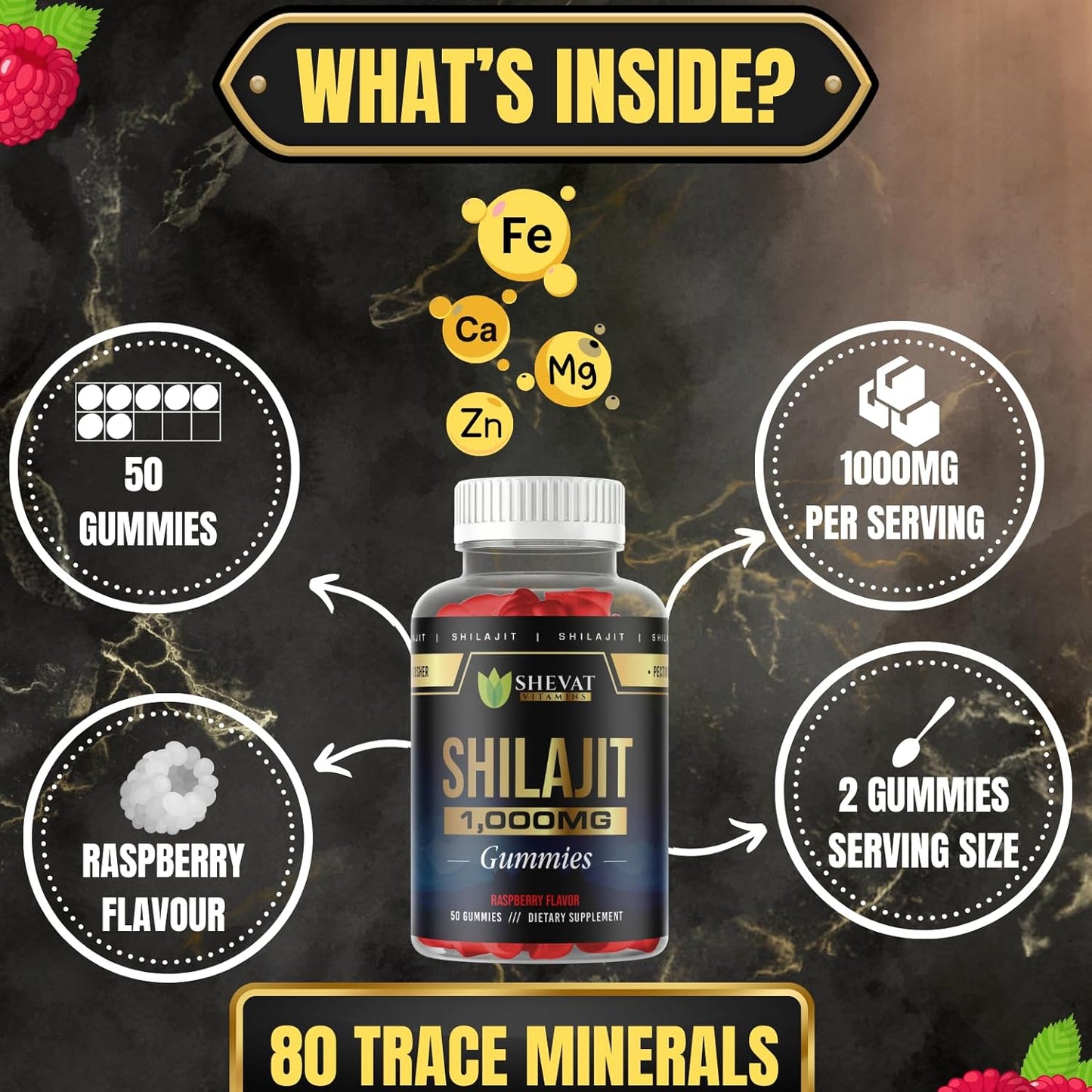 Shilajit Gummies 1000mg,Family Iron Gummies for Women, Men & Kids, and Electrolyte Gummies for Hydration –Non-GMO, Vegan, Gluten-Free, Immune & Energy Support-USA Made-3 Pack Essential