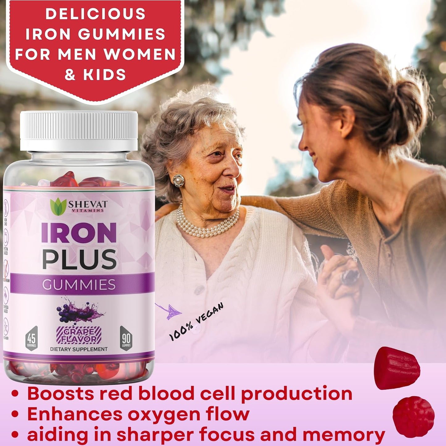 Shilajit Gummies 1000mg,Family Iron Gummies for Women, Men & Kids, and Electrolyte Gummies for Hydration –Non-GMO, Vegan, Gluten-Free, Immune & Energy Support-USA Made-3 Pack Essential