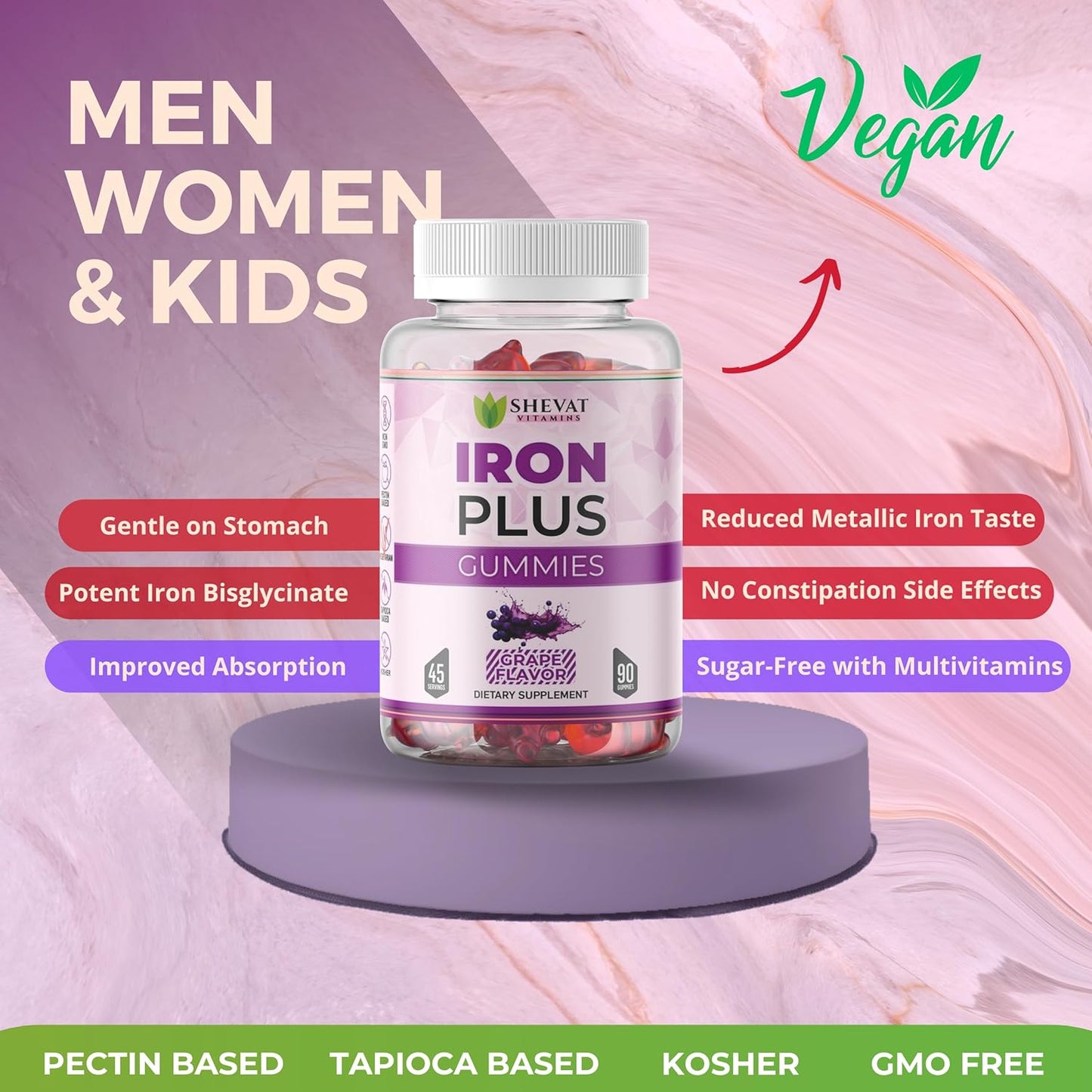 Shilajit Gummies 1000mg,Family Iron Gummies for Women, Men & Kids, and Electrolyte Gummies for Hydration –Non-GMO, Vegan, Gluten-Free, Immune & Energy Support-USA Made-3 Pack Essential