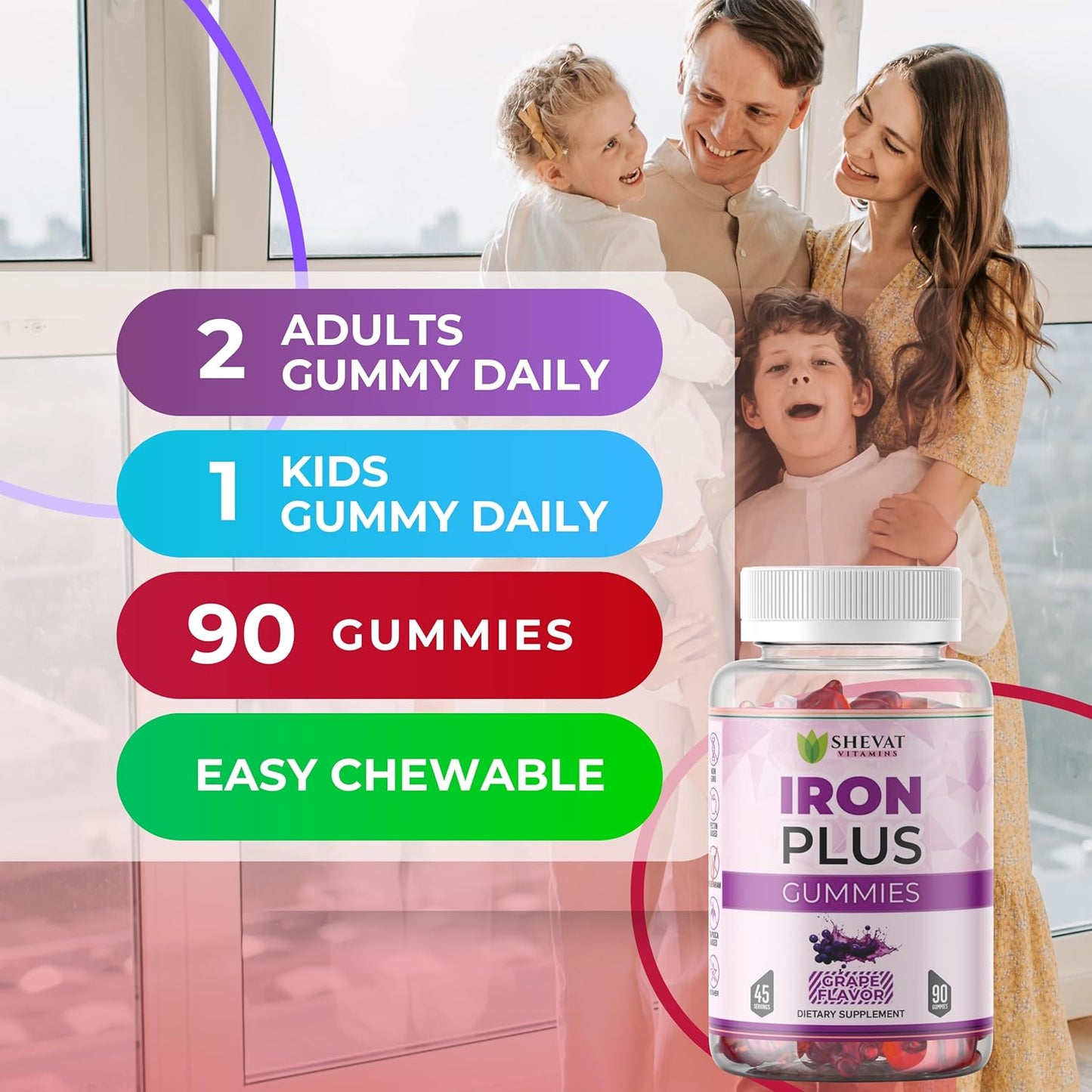 Shilajit Gummies 1000mg,Family Iron Gummies for Women, Men & Kids, and Electrolyte Gummies for Hydration –Non-GMO, Vegan, Gluten-Free, Immune & Energy Support-USA Made-3 Pack Essential