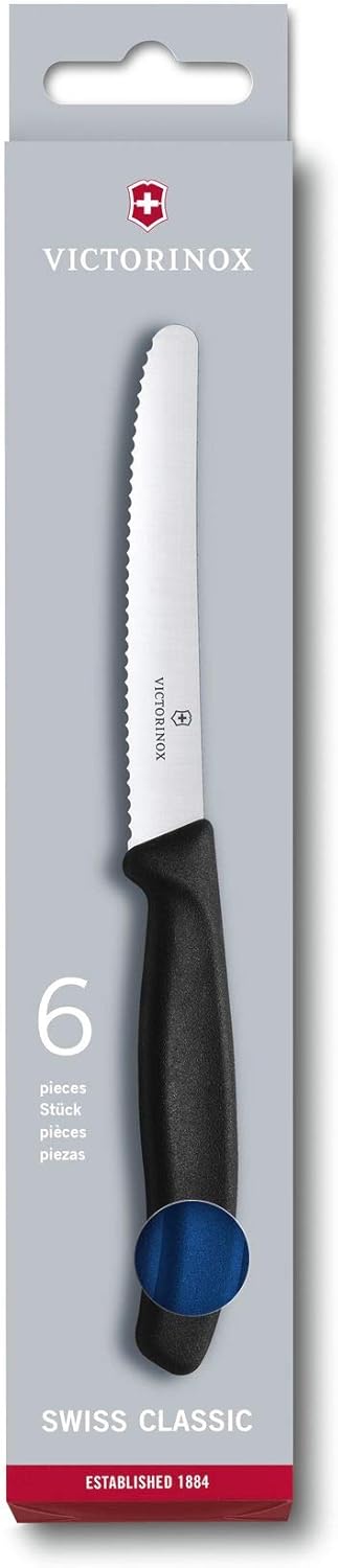 Victorinox Swiss Classic Tomato and Table Set, 6 Pieces Paring Knife, Set of 6, Blue (6.7832.6)
